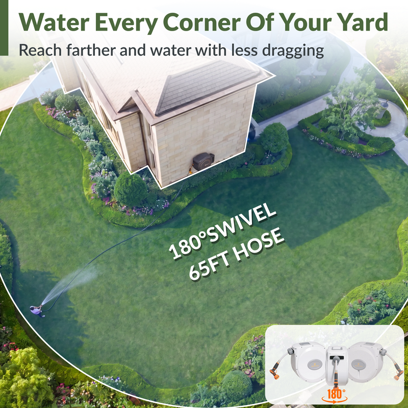 Load image into Gallery viewer, Retractable Garden Hose Reel-5/8 in-65ft
