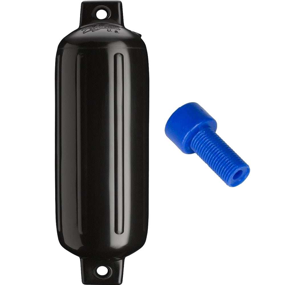 Polyform G-4 Twin Eye Fender 6.5" x 22" - Black w/Adapter - Skoutley Outdoors LLC