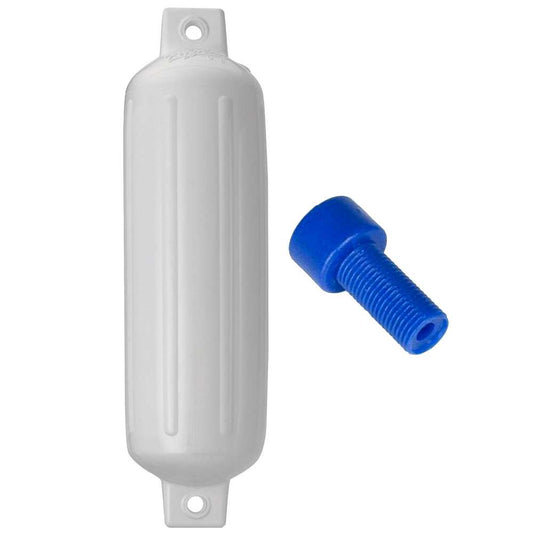 Polyform G-4 Twin Eye Fender 6.5" x 22" White w/Adapter - Skoutley Outdoors LLC