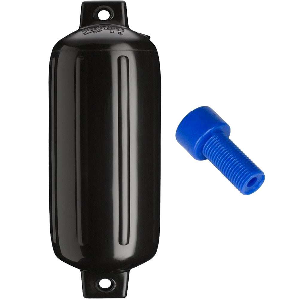 Polyform G-5 Twin Eye Fender 8.8" x 26.8" - Black w/Adapter - Skoutley Outdoors LLC