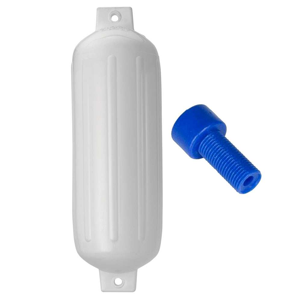 Polyform G-5 Twin Eye Fender 8.8" x 26.8" - White w/Adapter - Skoutley Outdoors LLC