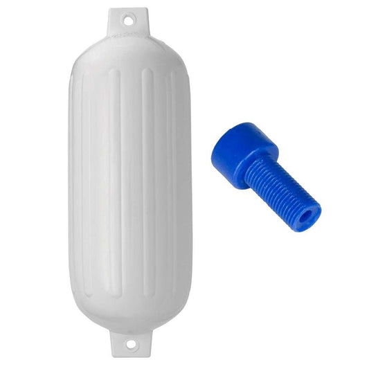 Polyform G-6 Twin Eye Fender 11" x 30" - White w/Adapter - Skoutley Outdoors LLC