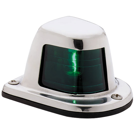 Attwood 1-Mile Deck Mount, Green Sidelight - 12V - Stainless Steel Housing - Skoutley Outdoors LLC