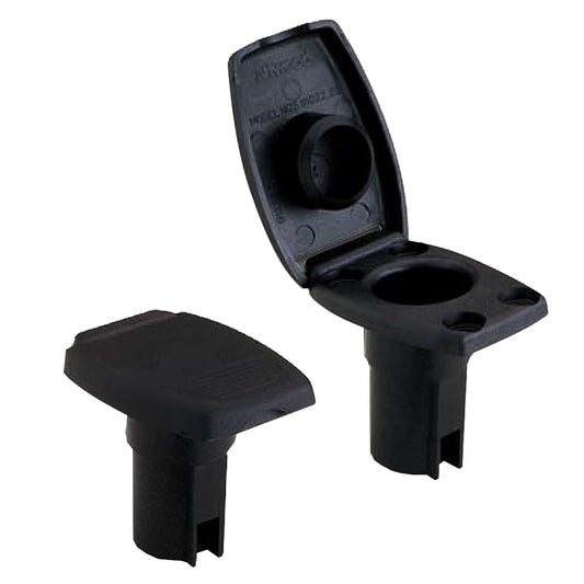 Attwood Oval 2-Pin Base f/Angled Pole - Black - Skoutley Outdoors LLC