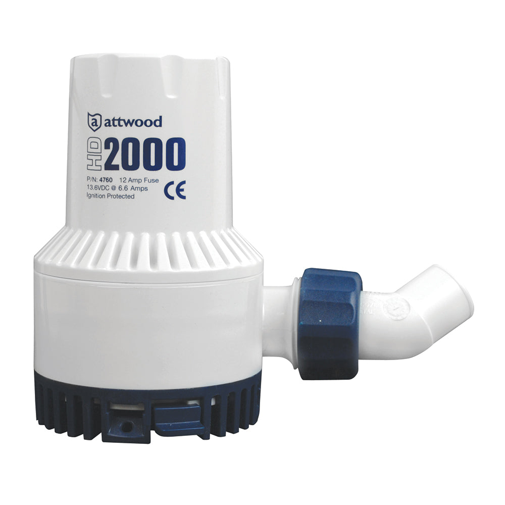Attwood Heavy-Duty Bilge Pump 2000 Series - 12V - 2000 GPH - Skoutley Outdoors LLC