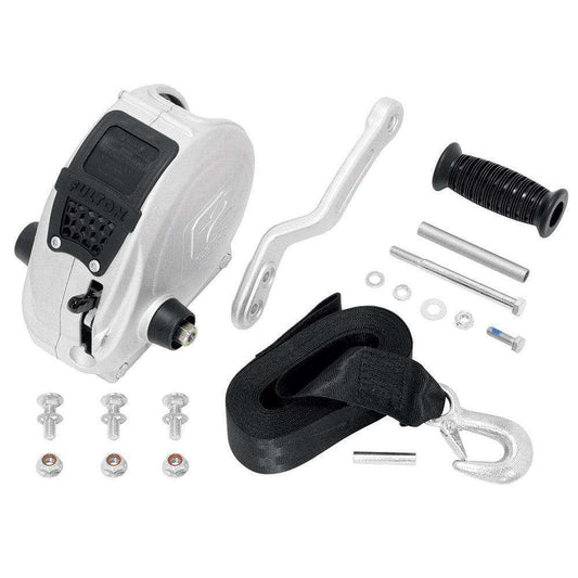 Fulton F2 Trailer Winch 1,600 lbs. - Single Speed w/Strap, Sharkskin Finish - Skoutley Outdoors LLC