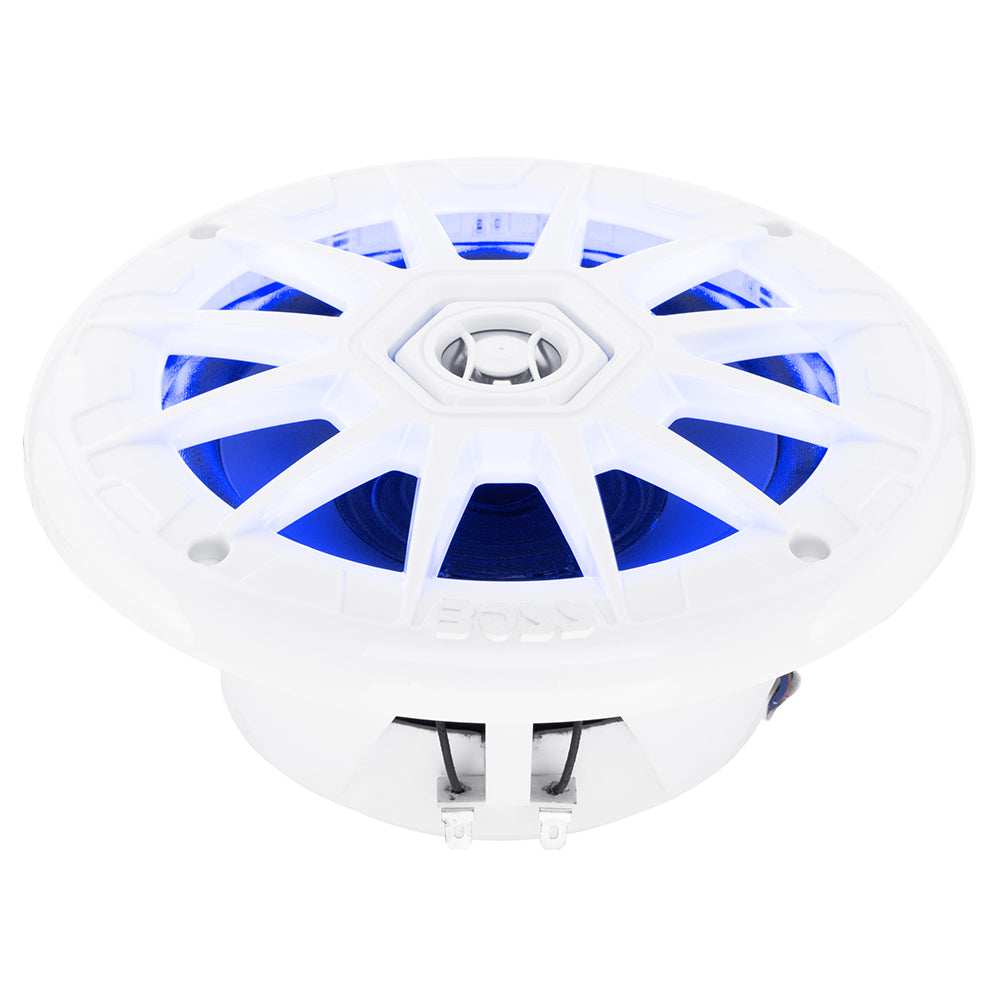 Boss Audio 6.5" MRGB65 Speakers w/RGB Lighting - White - 200W - Skoutley Outdoors LLC