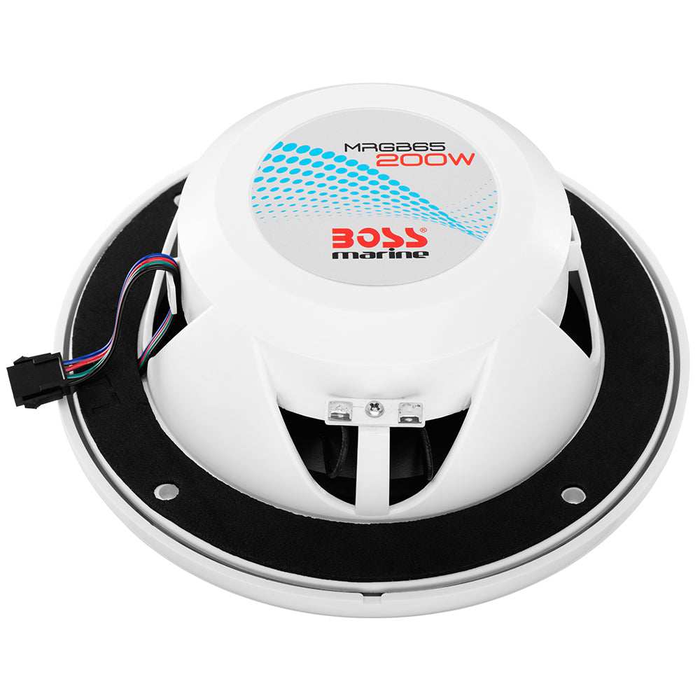 Boss Audio 6.5" MRGB65 Speakers w/RGB Lighting - White - 200W - Skoutley Outdoors LLC