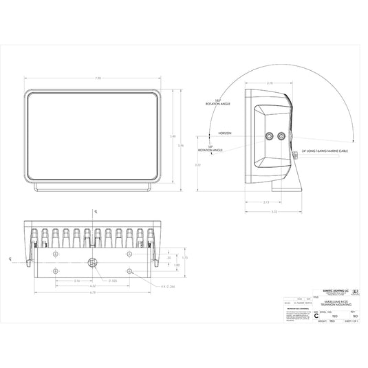 Lumitec Maxillume h120 - Trunnion Mount Flood Light - Black Housing - White Dimming - Skoutley Outdoors LLC