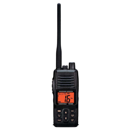Standard Horizon HX380 5W Commercial Grade Submersible IPX-7 Handheld VHF Radio w/LMR Channels - Skoutley Outdoors LLC