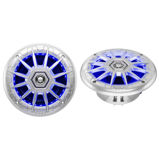 Boss Audio 6.5" MRGB65S Speakers w/RGB Lighting - Silver - 200W - Skoutley Outdoors LLC