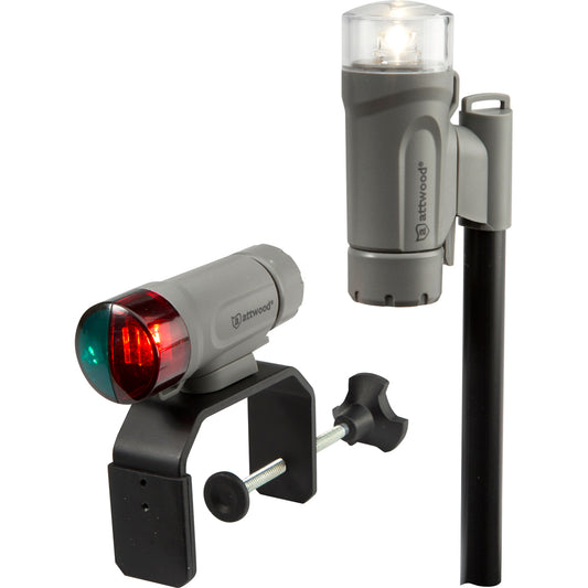 Attwood Clamp-On Portable LED Light Kit - Marine Gray - Skoutley Outdoors LLC