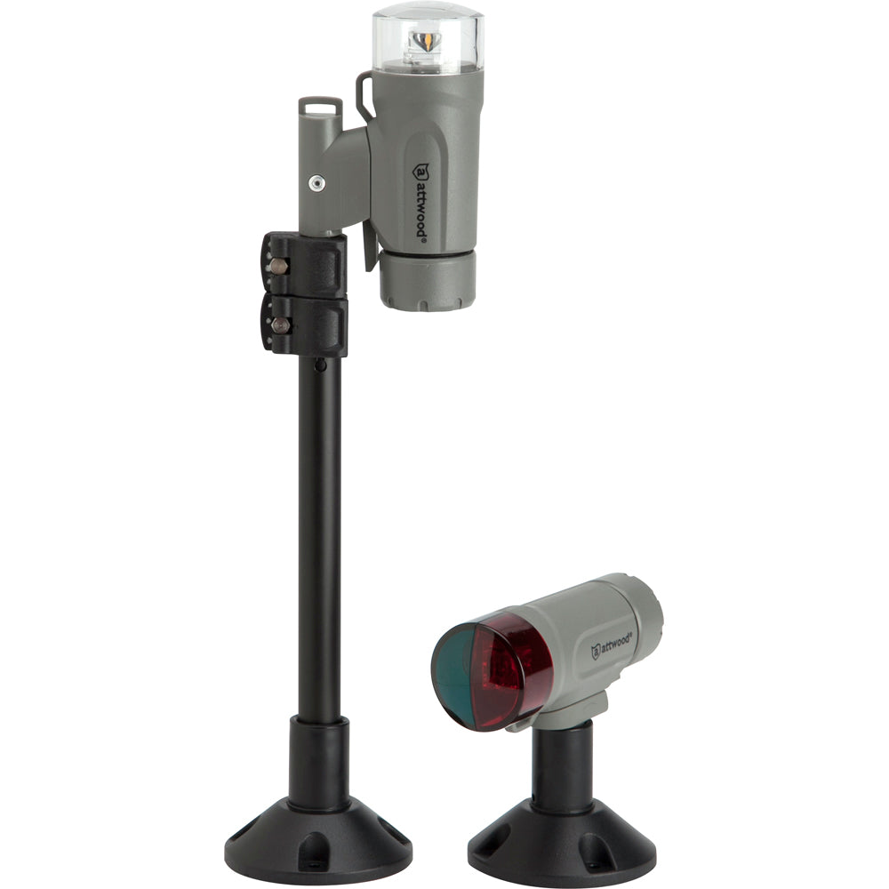 Attwood PaddleSport Portable Navigation Light Kit - Screw Down or Adhesive Pad - Gray - Skoutley Outdoors LLC