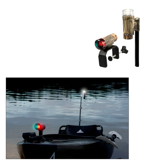 Attwood PaddleSport Portable Navigation Light Kit - C-Clamp, Screw Down or Adhesive Pad - RealTree® Max-4 Camo - Skoutley Outdoors LLC