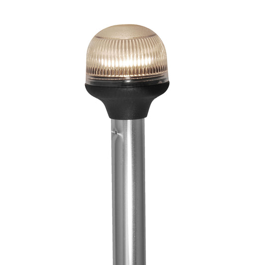 Attwood All-Around Fold-Down Incandescent Anti-Glare Lens Light - 20" Aluminum Pole - 12V - Horizontal Composite Base - Skoutley Outdoors LLC