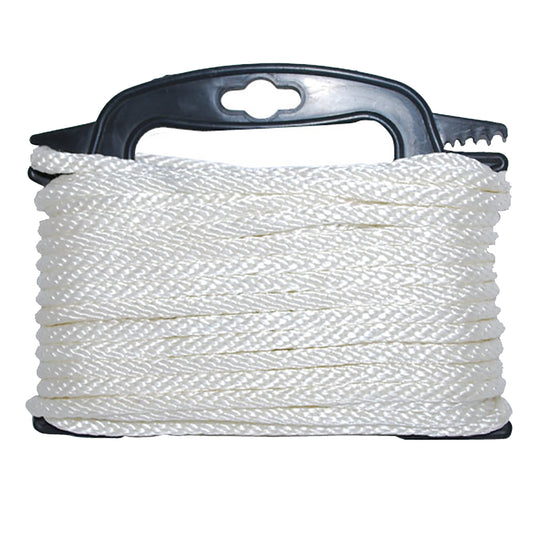 Attwood Braided Nylon Rope - 3/16" x 100' - White - Skoutley Outdoors LLC
