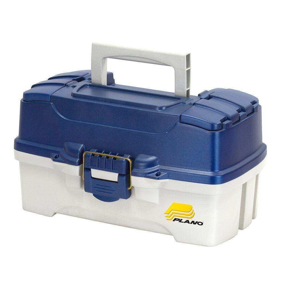 Plano 2-Tray Tackle Box w/Duel Top Access - Blue Metallic/Off White - Skoutley Outdoors LLC