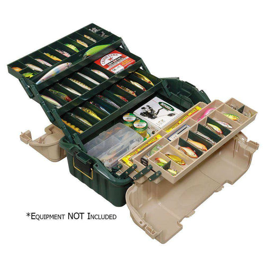 Plano Hip Roof Tackle Box w/6-Trays - Green/Sandstone - Skoutley Outdoors LLC
