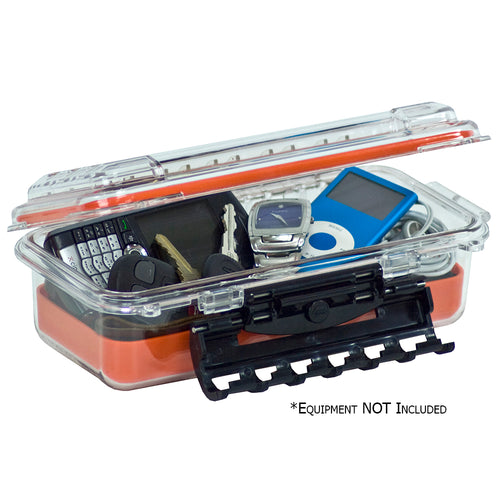 Plano Waterproof Polycarbonate Storage Box - 3500 Size - Orange/Clear - Skoutley Outdoors LLC