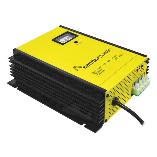 Samlex 30A Battery Charger - 12V - 3-Bank - 3-Stage w/Dip Switch & Lugs - Skoutley Outdoors LLC