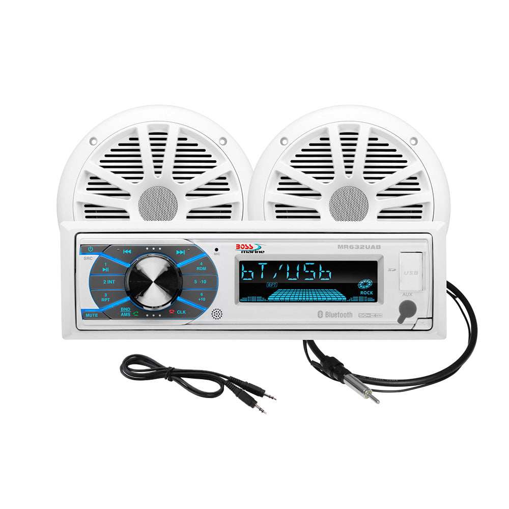 Boss Audio MCK632WB.6 Marine Stereo & 6.5" Speaker Kit - White - Skoutley Outdoors LLC