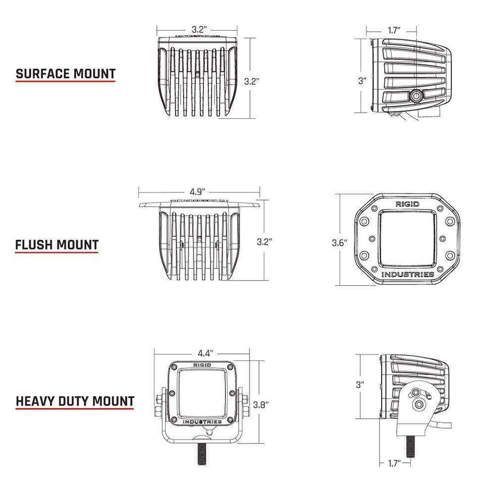 RIGID Industries D-Series PRO Hybrid-Flood LED - Pair - Black - Skoutley Outdoors LLC