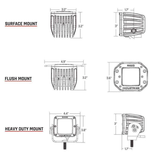 RIGID Industries D-Series PRO Hybrid-Spot LED - Pair - Black - Skoutley Outdoors LLC