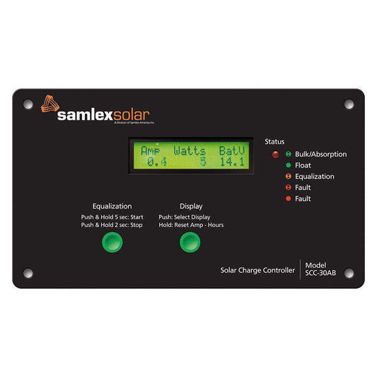 Samlex Flush Mount Solar Charge Controller w/LCD Display - 30A - Skoutley Outdoors LLC
