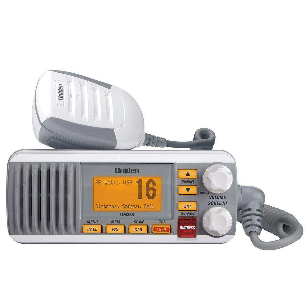 Uniden UM385 Fixed Mount VHF Radio - White - Skoutley Outdoors LLC