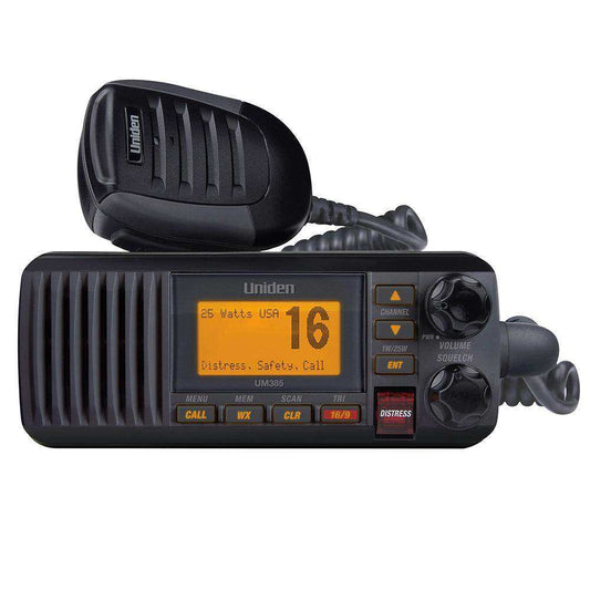 Uniden UM385 Fixed Mount VHF Radio - Black - Skoutley Outdoors LLC