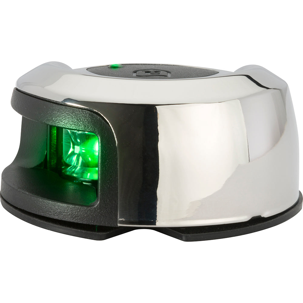 Attwood LightArmor Deck Mount Navigation Light - Stainless Steel - Starboard (green) - 2NM - Skoutley Outdoors LLC