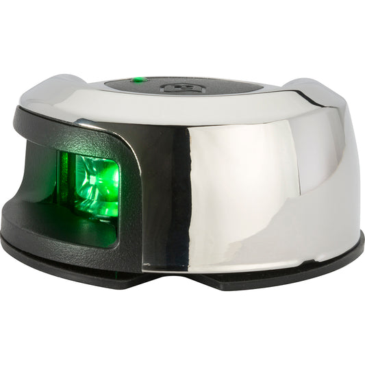 Attwood LightArmor Deck Mount Navigation Light - Stainless Steel - Starboard (green) - 2NM - Skoutley Outdoors LLC