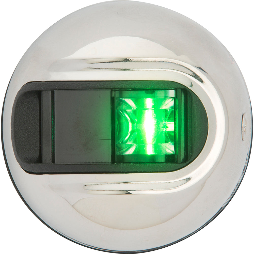 Attwood LightArmor Vertical Surface Mount Navigation Light - Starboard (Green) - Stainless Steel - 2NM - Skoutley Outdoors LLC
