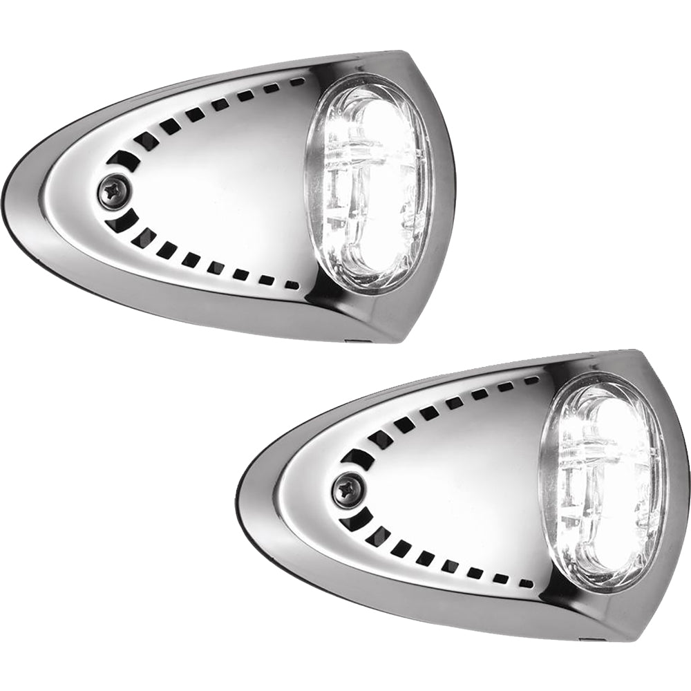 Attwood LED Docking Lights - Stainless Steel - White LED - Pair - Skoutley Outdoors LLC