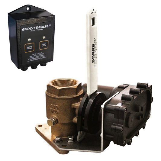 GROCO 2-1/2" Bronze Electric Flanged Seacock - 24V - Skoutley Outdoors LLC