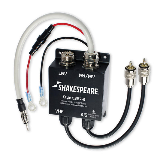 Shakespeare 5257-S Antenna Splitter f/VHF Radio, AIS Receiver & AM/FM Stereo - Skoutley Outdoors LLC