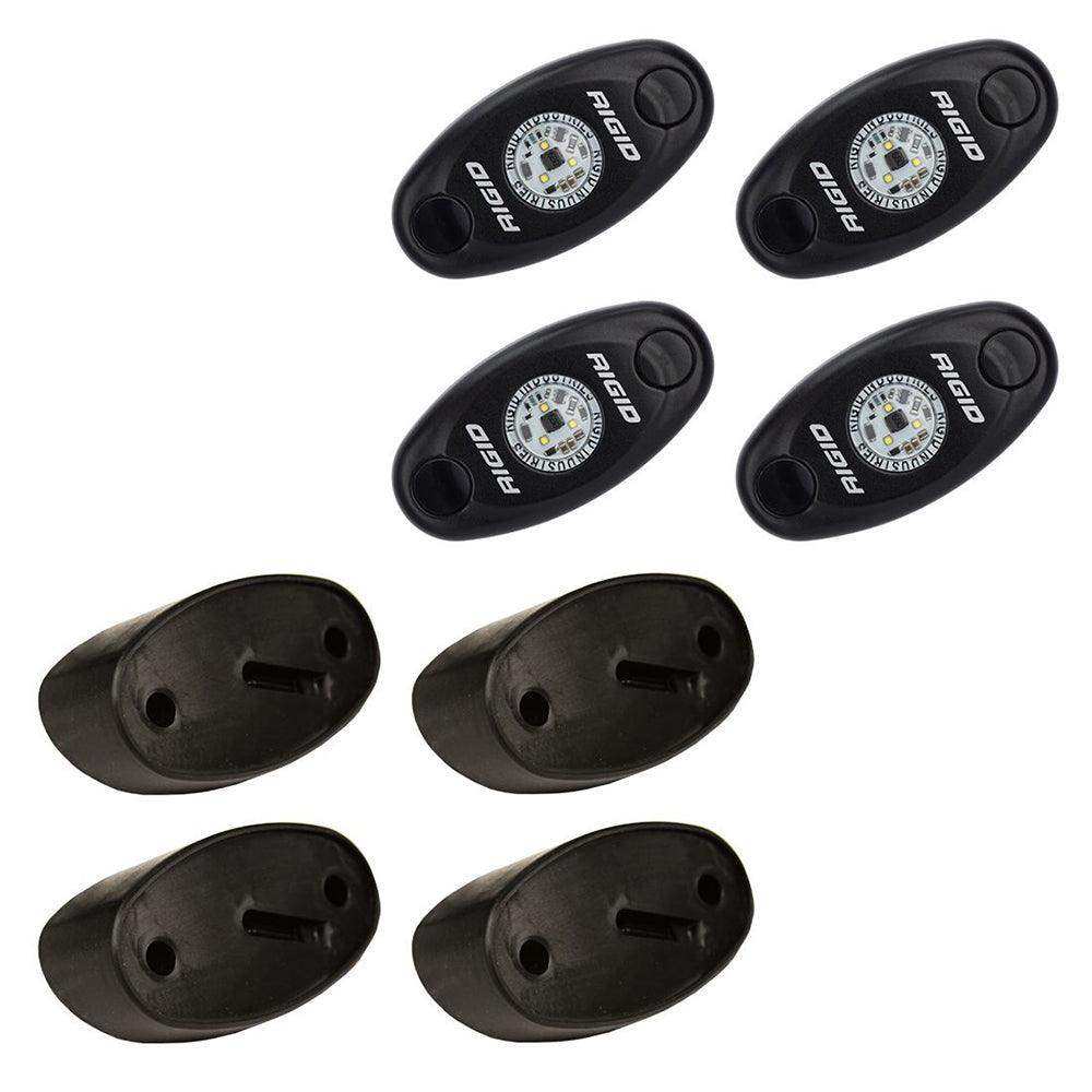 RIGID Industries A-Series Rock Light Kit - 4 Amber Lights - Black - Skoutley Outdoors LLC