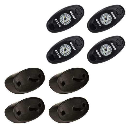 RIGID Industries A-Series Rock Light Kit - 4 Amber Lights - Black - Skoutley Outdoors LLC