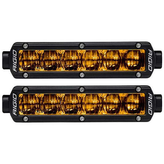 RIGID Industries 6" SR-Series SAE Compliant Fog Light - Black w/Yellow Light - Skoutley Outdoors LLC