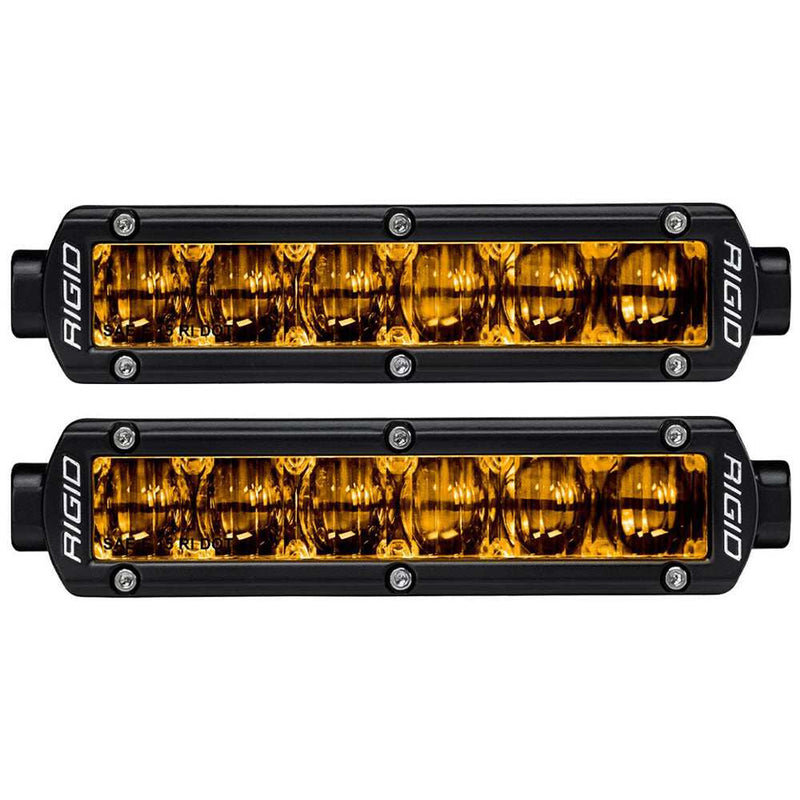 Load image into Gallery viewer, RIGID Industries 6&quot; SR-Series SAE Compliant Fog Light - Black w/Yellow Light - Skoutley Outdoors LLC
