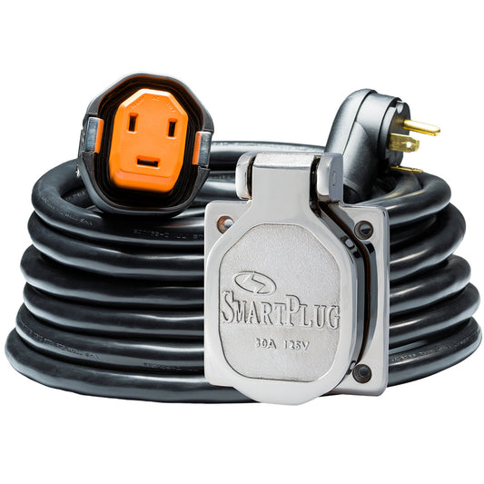 SmartPlug RV Kit 30 AMP Dual Configuration Cordset & Stainless Steel Inlet Combo - 30' - Skoutley Outdoors LLC