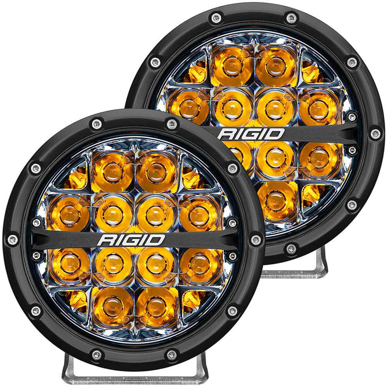 Load image into Gallery viewer, RIGID Industries 360-Series 6" LED Off-Road Fog Light Spot Beam w/Amber Backlight - Black Housing - Skoutley Outdoors LLC
