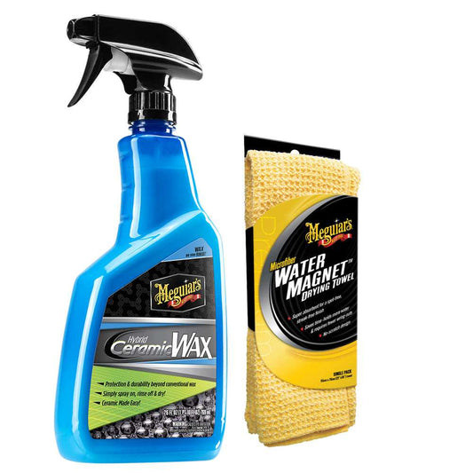 Meguiar's Hybrid Ceramic Wax w/Water Magnet Microfiber Drying Towel - 22" x 30" - Skoutley Outdoors LLC