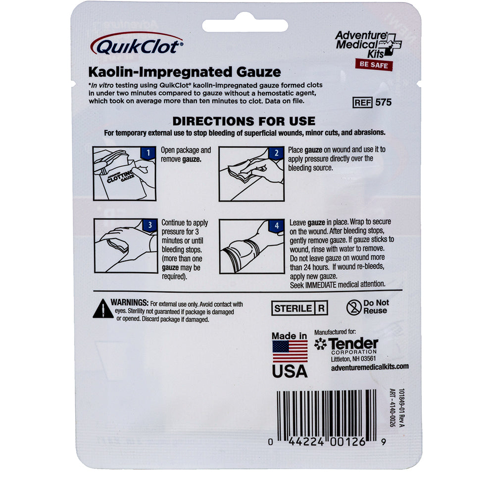 QuikClot Advanced Clotting Gauze - 3" x 4'