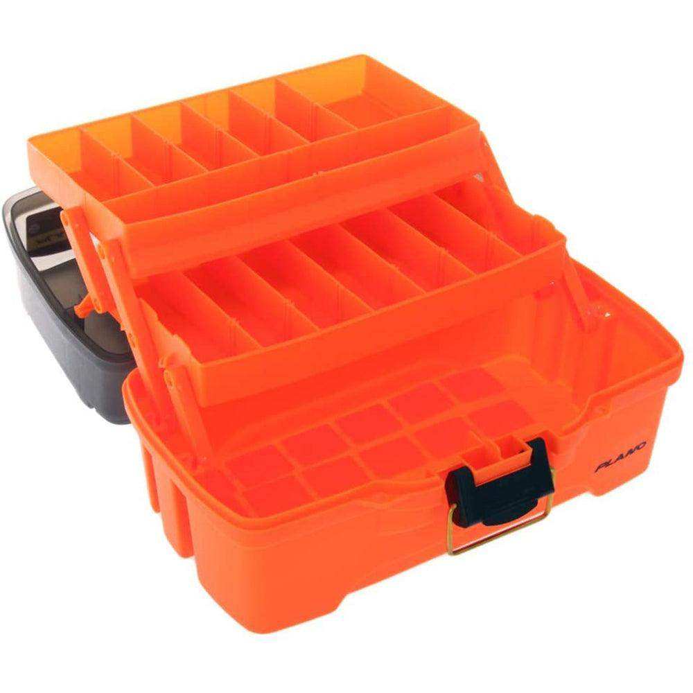 Plano 2-Tray Tackle Box w/Dual Top Access - Smoke & Bright Orange - Skoutley Outdoors LLC