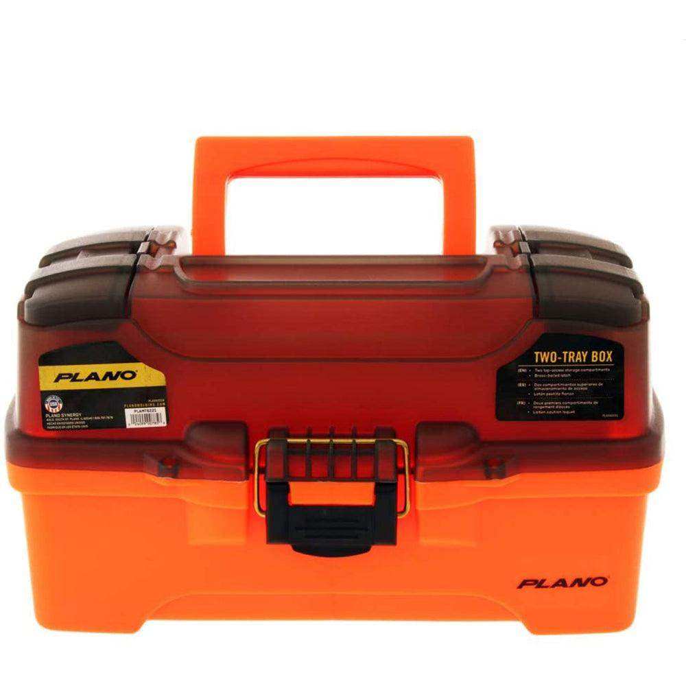 Plano 2-Tray Tackle Box w/Dual Top Access - Smoke & Bright Orange - Skoutley Outdoors LLC