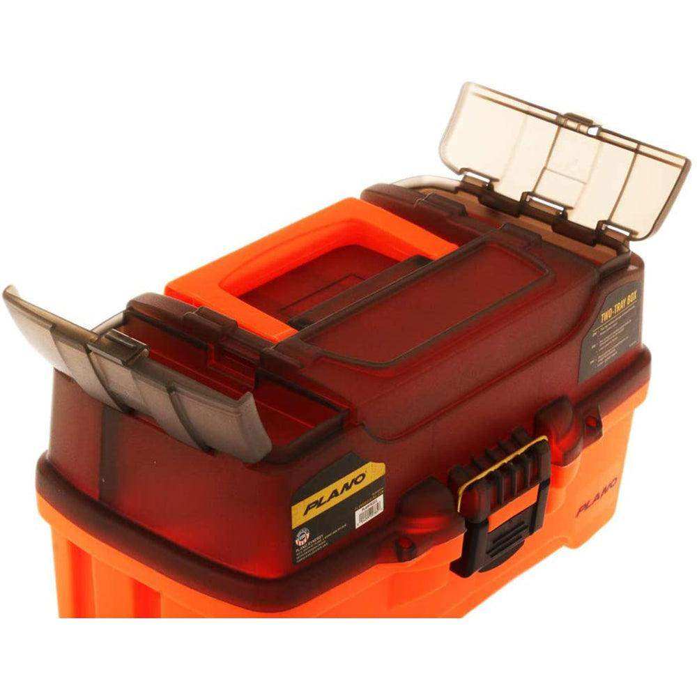 Plano 2-Tray Tackle Box w/Dual Top Access - Smoke & Bright Orange - Skoutley Outdoors LLC