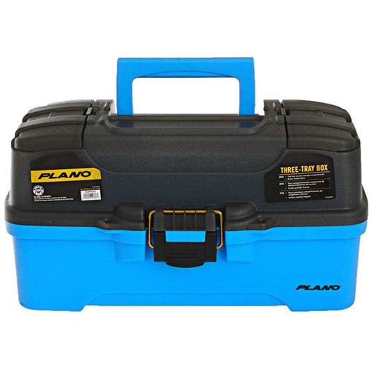 Plano 3-Tray Tackle Box w/Dual Top Access - Smoke & Bright Blue - Skoutley Outdoors LLC