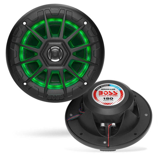 Boss Audio MRGB55B 5.25" Marine Speakers w/RGB Lighting - Black - Skoutley Outdoors LLC