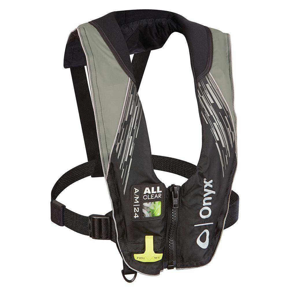 Onyx A/M-24 Series All Clear Automatic/Manual Inflatable Life Jacket - Grey - Adult - Skoutley Outdoors LLC